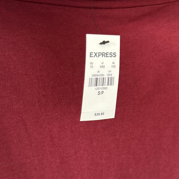 Express off the shoulder top with flared sleeves in maroon Size S NWT - Picture 4 of 5